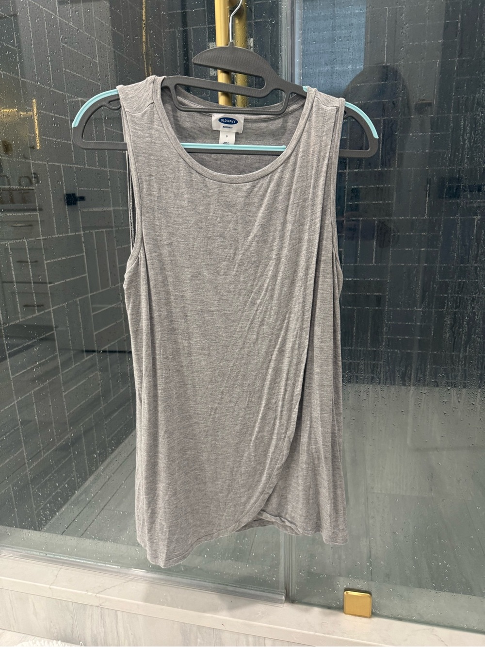 Old Navy Maternity Nursing Postpartum Gray Sleeveless Wrap-Front Tank Top